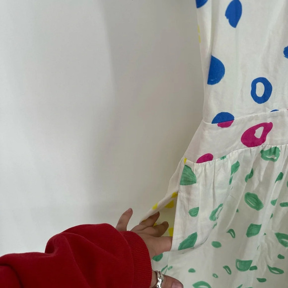 Mira Mikati Dot Print Cotton Midi Dress Open Back - Picture 7 of 9